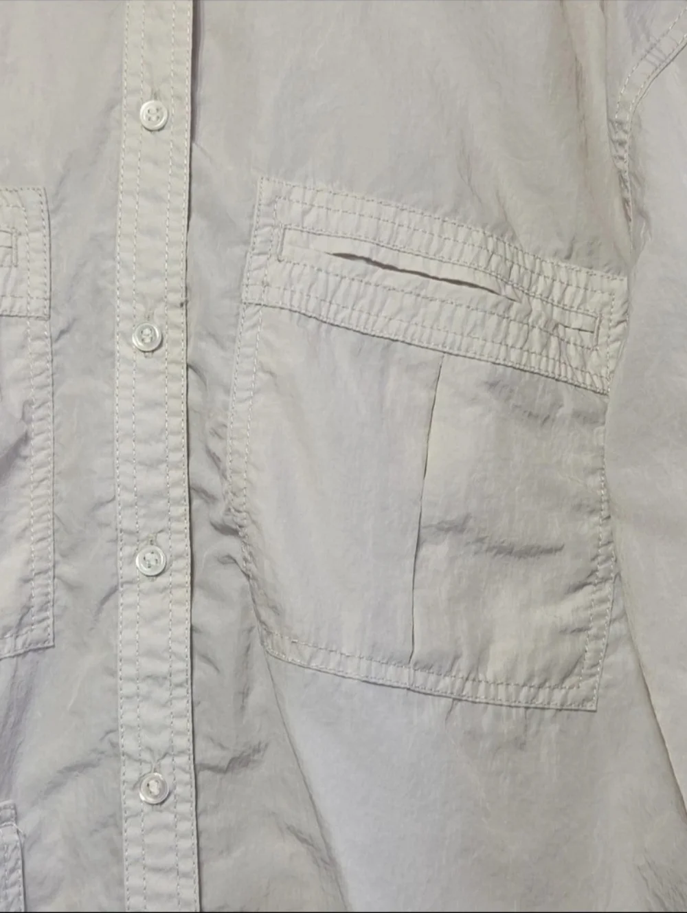 Banana Republic BR Sport Shirt Jacket LT Nylon Khaki Utility‎ Hiking Overshirt